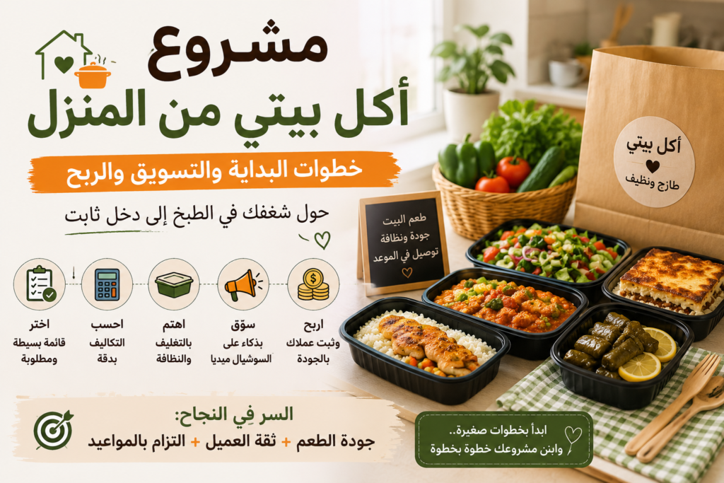 مشروع طعام منزلي كمثال على الأفكار الصغيرة