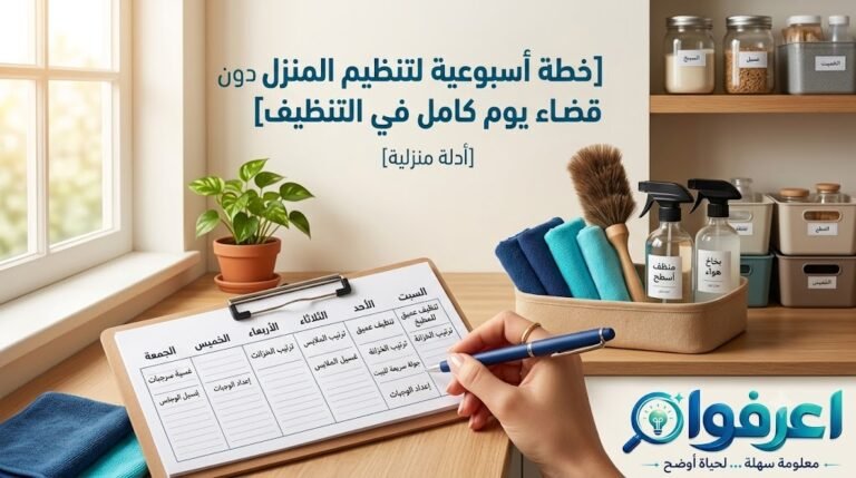 خطة أسبوعية لتنظيم المنزل