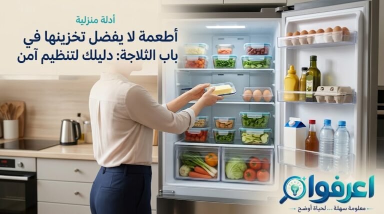 تخزين الطعام في باب الثلاجة