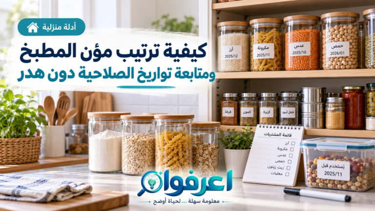 ترتيب مؤن المطبخ ومتابعة تواريخ الصلاحية