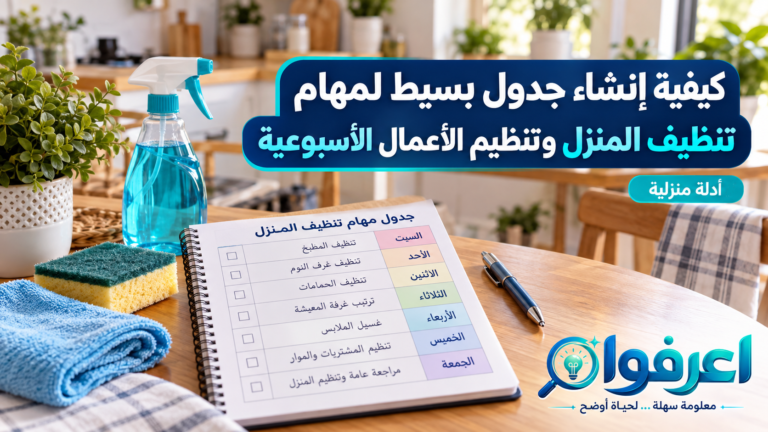 جدول تنظيف المنزل