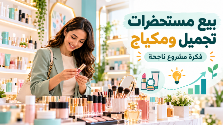 داخل متجر لمستحضرات التجميل والمكياج مع عرض المنتجات