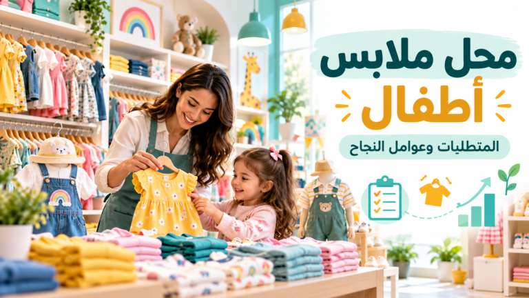 عرض ملابس الأطفال داخل محل ملابس أطفال منظم